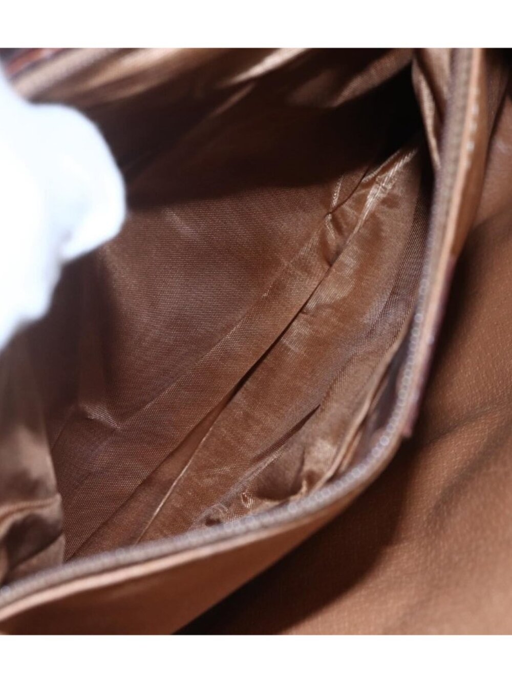 CELINE Macadam Canvas Circle Shoulder Bag PVC Leather Brown Gold - Picture 15 of 16